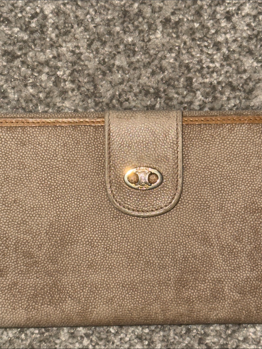Celine Taupe Suede Continental Wallet with Gold Hardware - Picture 5 of 8